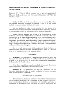 Plan de Ordenaci n de los Recursos Naturales del Valle de Iruelas.