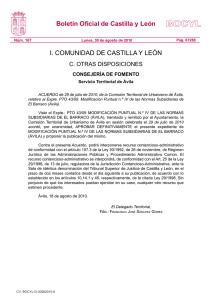 Boletín Oficial de Castilla y León C. OTRAS DISPOSICIONES CONSEJERÍA DE FOMENTO