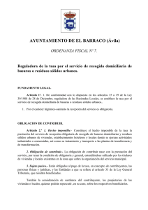 AYUNTAMIENTO DE EL BARRACO (Ávila) ORDENANZA FISCAL Nº 7.