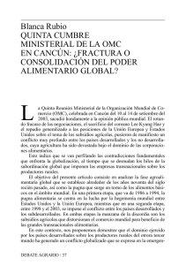 Quinta Cumbre Ministerial de la OMC en Cancún: