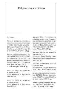 Publicaciones recibidas Nacionales A 2005: V