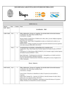 XIII JORNADAS ARGENTINAS DE ESTUDIOS DE POBLACION Acreditación