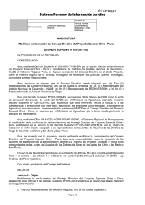 Modifican conformación del Consejo Directivo del Proyecto Especial Chira - Piura