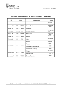 Calendario de exámenes de septiembre para 1º de E.S.O.