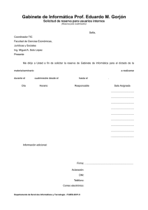 Formulario de solicitud de reserva para un cuatrimestre por parte de usuarios de la Facultad.