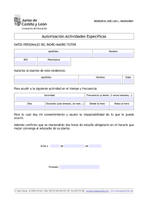 Documento de autorización de actividades específicas (Residencia)