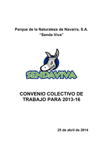 CONVENIO COLECTIVO DE TRABAJO PARA 2013-16