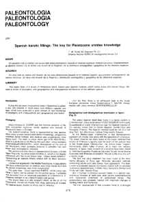 PALEONTOLOGIA PALEONTOLOGY Spanish karstic fillings: The key for Pleistocene ursidae knowledge
