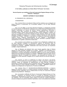 Decreto Supremo que establece el Área de Conservación Regional Bosque de Puya Raimondi - Titankayocc