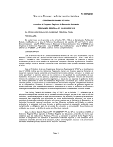 Aprueban el Programa Regional de Educaci&oacute;n Ambiental.