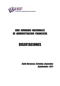 DISERTACIONES XXXI  JORNADAS  NACIONALES DE  ADMINISTRACION  FINANCIERA