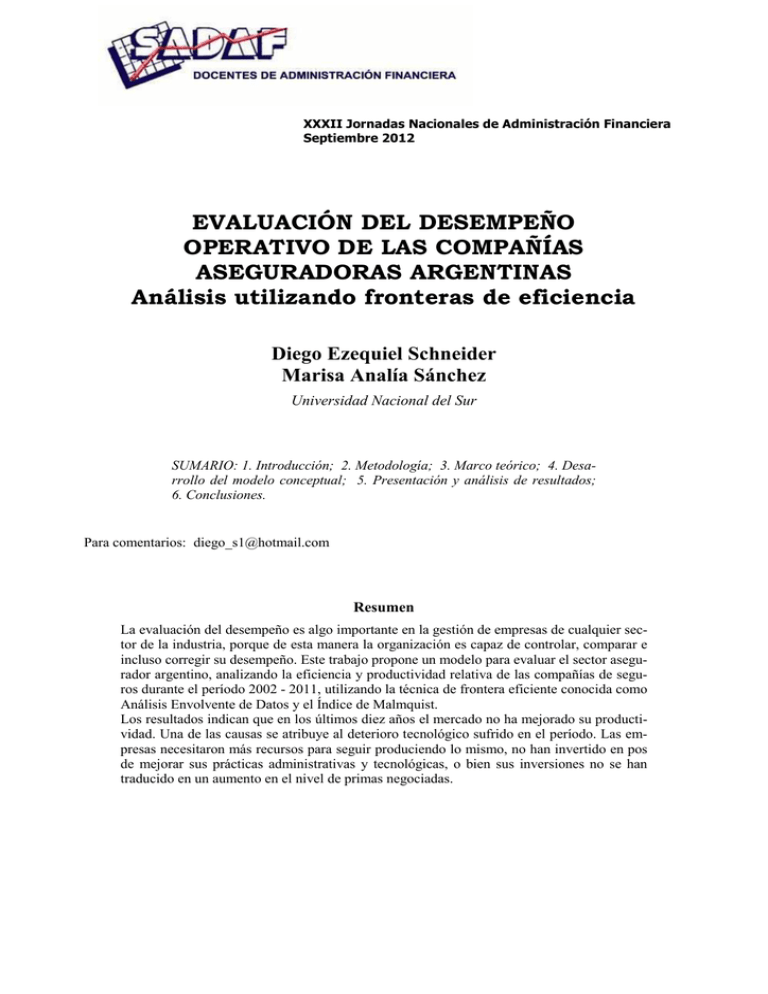 Evaluaci N Del Desempe O Operativo De Las Compa As Aseguradoras ...