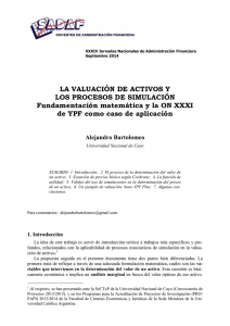 La valuaci n de activos y los procesos de simulaci n - Fundamentaci n matem tica y la ON XXXI de YPF como caso de aplicaci n