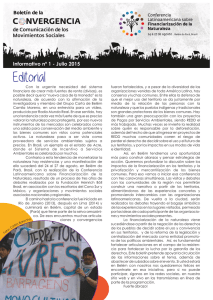 Boletín Informativo nº 1 Julio 2015