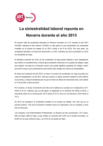 Informe sobre la situación de la siniestralidad en Navarra