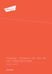 Uruguay:  Proyecto  de  Ley  de las Comunicaciones