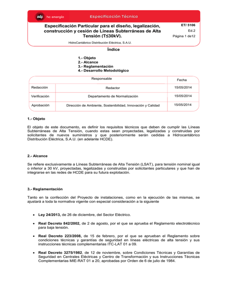 Especificaci N Particular Para El Dise O, Legalizaci N, Construcci N Y ...