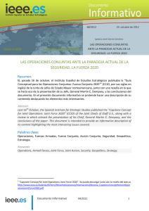Informativo Documento LAS OPERACIONES CONJUNTAS ANTE LA PARADOJA ACTUAL DE LA