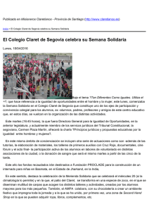 El Colegio Claret de Segovia celebra su Semana Solidaria