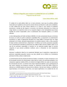 Políticas integrales para mejorar la calidad del aire en la... Hoy No Circula Centro Mario Molina, 2014