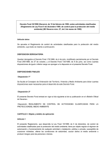 Decreto Foral 32/1990 (Navarra), de 15 de febrero de 1990, sobre actividades clasificadas.