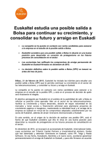 Euskaltel estudia una posible salida a