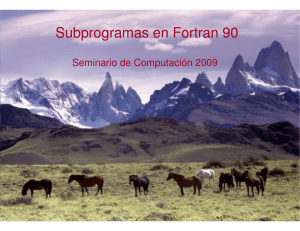 Subprogramas en Fortran 90 Seminario de Computación 2009