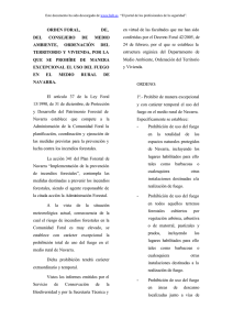 Orden Foral del Consejero de Medio Ambiente, Ordenación del Territorio y Vivienda, por la que se prohíbe de manera excepcional el uso de fuego en el medio rural de Navarra