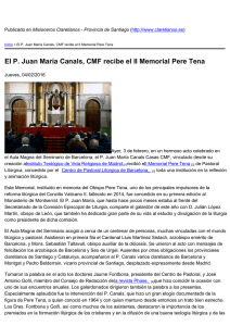 El P. Juan María Canals, CMF recibe el II Memorial...