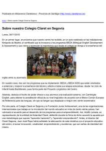 Sobre nuestro Colegio Claret en Segovia
