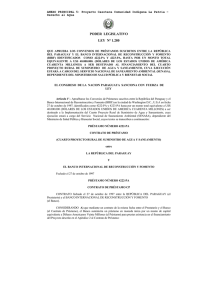 Ley 1.280/05 Convenio de Préstamo sobre Cuarto Proyecto Rural de Suministro de Agua (Copia digital)