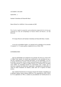 15. Acuerdo 33 de 2005, “Por el cual se regula la ocupación y aprovechamiento temporal de los terrenos que conforman las islas d