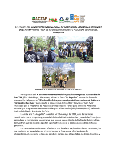Delegados del X Encuentro Internacional de Agricultura Orgánica y Sostenible de la ACTAF visitan finca de referencia de Proyecto Pequeñas Donaciones, 22 Mayo 2014.