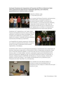Participan Presidentes de Cooperativas de Proyectos del PPD en el Seminario-Taller sobre experiencias de desarrollo de cooperativas agrícolas y min-industrias agroalimentarias en América Latina y el Caribe