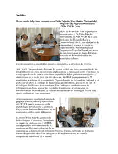 Breve reseña del primer encuentro con Fabio Fajardo, Coordinador Nacional del Programa de Pequeñas Donaciones (PPD), PNUD, Cuba.