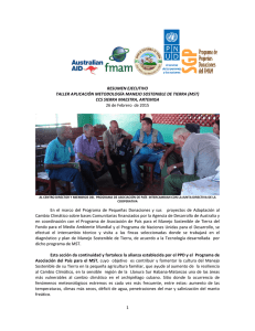 Resumen Ejecutivo Taller aplicación metodología Manejo Sostenible de Tierra (MST) CCS Sierra Maestra, Artemisa, 26 de febrero de 2015.