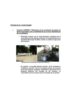 Informe de la visita realizada a los proyectos de la provincia de Guantánamo (septiembre 2006).
