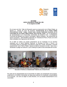 Informe de la visita realizada a la provincia de Pinar del Río (agosto 2009).