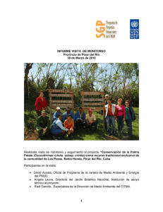 Informe de la visita realizada a la provincia Artemisa, comunidad de Las Pozas, Bahía Honda (marzo 2010).