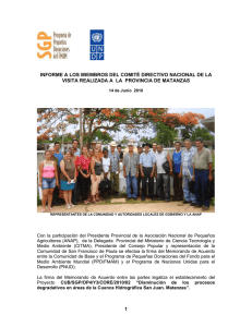 Informe de la visita realizada a la provincia de Matanzas (junio 2010).