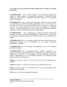 Ley 163-01, que crea la provincia de Santo Domingo Oeste