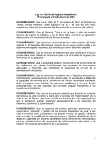 Ley No. 108-05: Registro Inmobiliario Dominicana