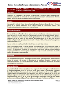 Sistema Nacional de Compras y Contrataciones Públicas MA-CCC- 01 CONTRATACIONES PÚBLICAS
