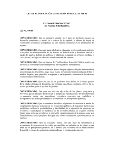 LEY DE PLANIFICACI&Oacute;N E INVERSI&Oacute;N P&Uacute;BLICA, No. 498-06.  EL CONGRESO NACIONAL