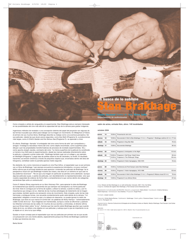 Stan Brakhage en busca de lo sublime