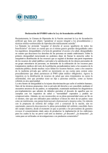 Declaración del INIBIO sobre la Ley de fecundación artificial.