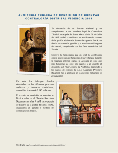 Descargar el archivo para mayor información sobre AUDIENCIA PÚBLICA DE RENDICION DE CUENTAS CONTRALORÍA DISTRITAL VIGENCIA 2014
