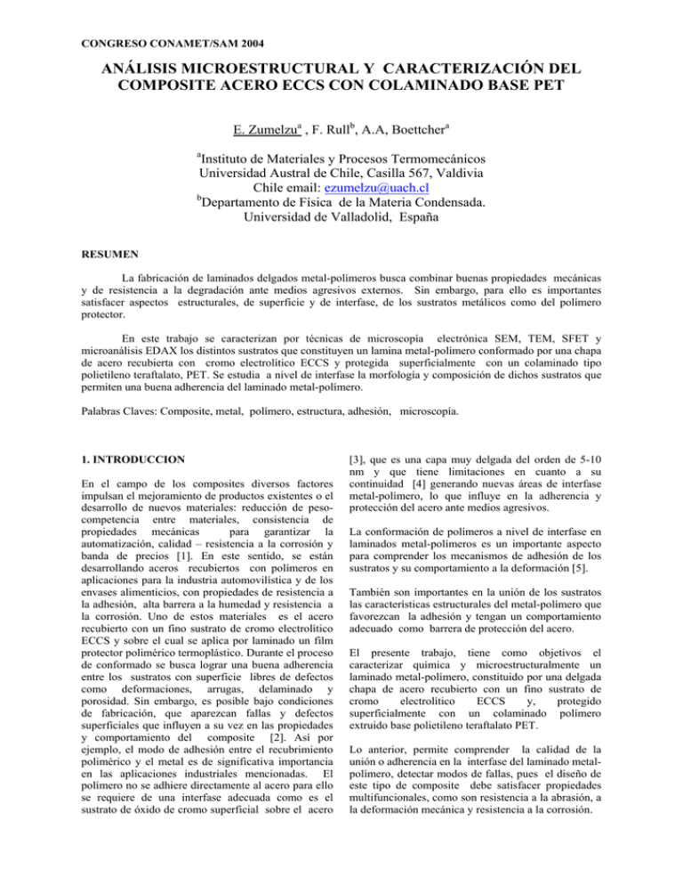 AN LISIS MICROESTRUCTURAL Y CARACTERIZACI N DEL COMPOSITE ACERO ECCS ...