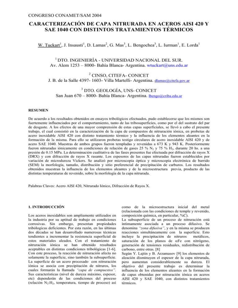 CARACTERIZACI N DE CAPA NITRURADA EN ACEROS AISI 420 Y SAE 1040 CON ...