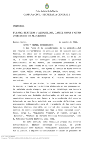 CAMARA CIVIL - SECRETARIA GENERAL 1 19827/2015 s/EJECUCION DE ALQUILERES